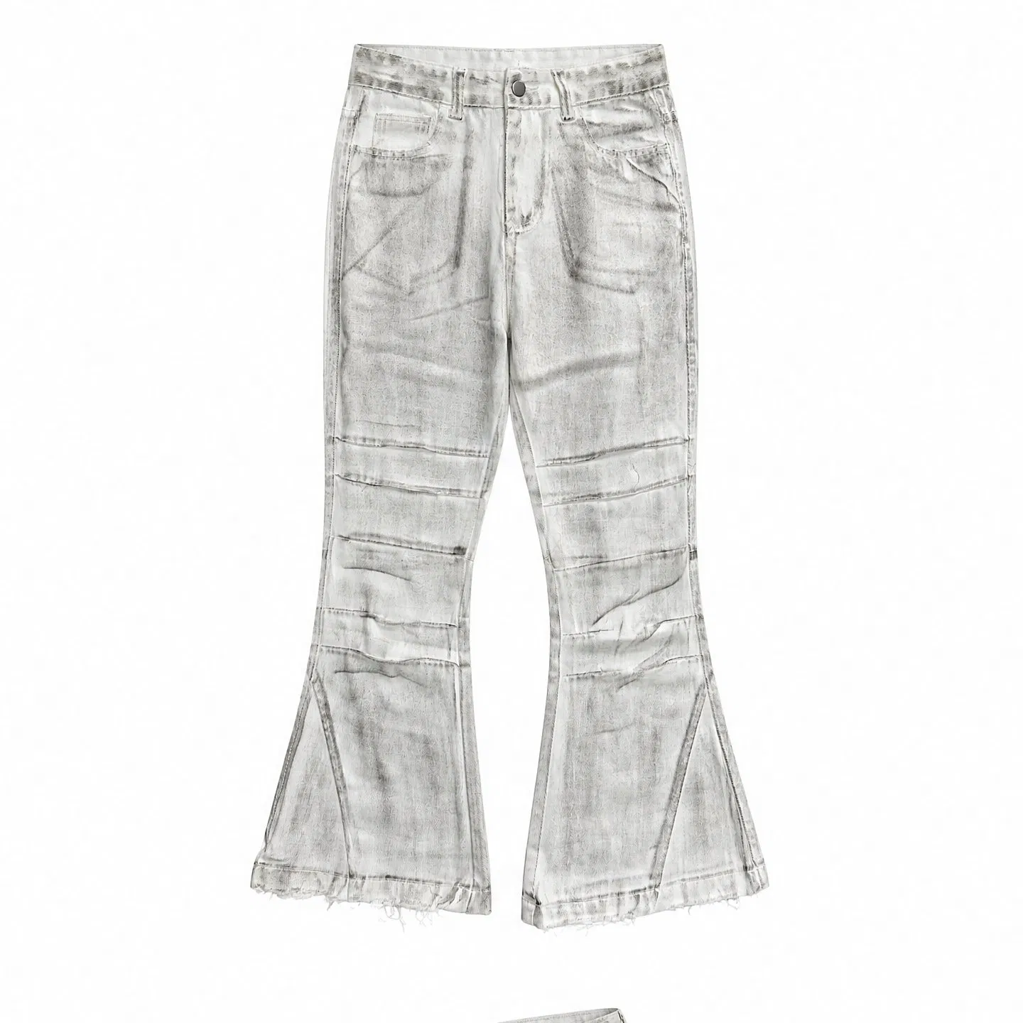 Calças de Denim Casuais Slim Estilo de Rua para Homens com Estampa em Atacado