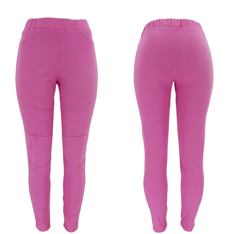 Calças Jeans Femininas de Cintura Alta no Atacado, Jeans Justos com Calças Plissadas