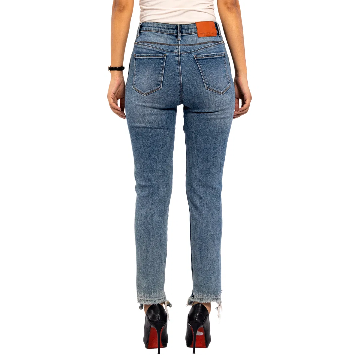 Calças jeans boyfriend slim desgastadas vintage de verão com buracos para mulheres