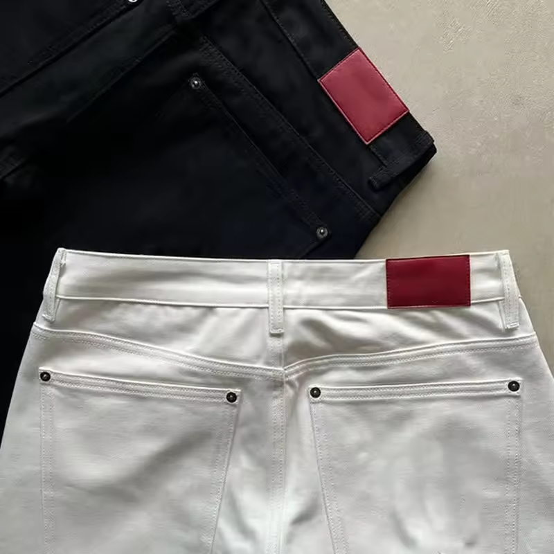 Calças Jeans Baggy Personalizadas para Homens, Largura Oversized, Corte Bootcut, Calças de Designer em Denim, Estilo Cargo, Comprimento Japonês