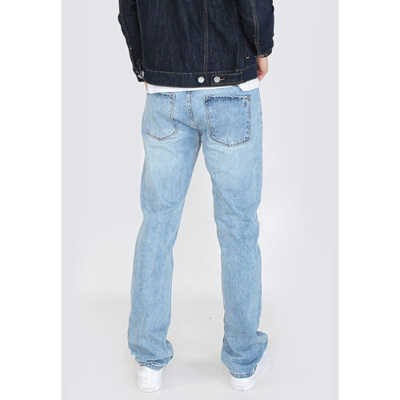 Calças Sustentáveis de Alta Qualidade para Homens, Corte Reto, Denim Preto, Etiqueta Desgastada, Lavagem Estilizada, Jeans de Alta Rua para Homens