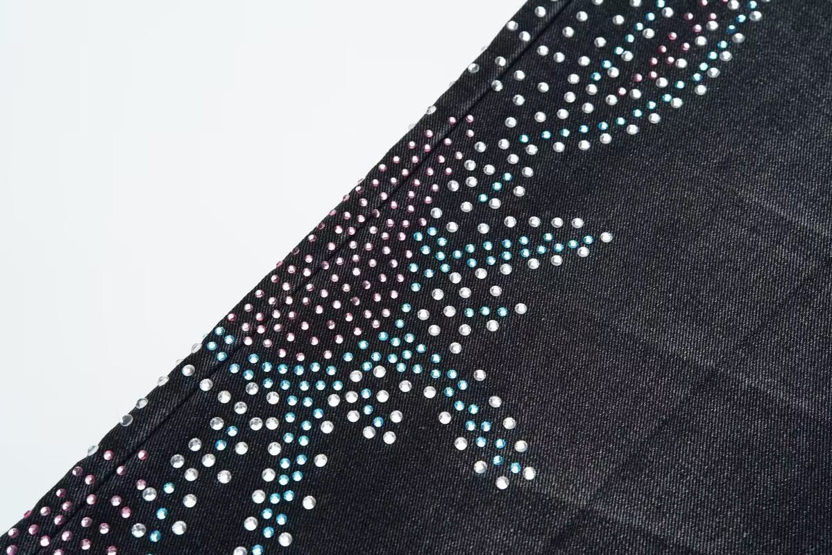 Calças Jeans Masculinas Vintage Lavadas Vale Para Sempre com Acento de Strass