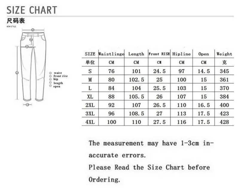 2024 Calças Jeans Estreitas com Zíper e Buraco no Joelho para Homens