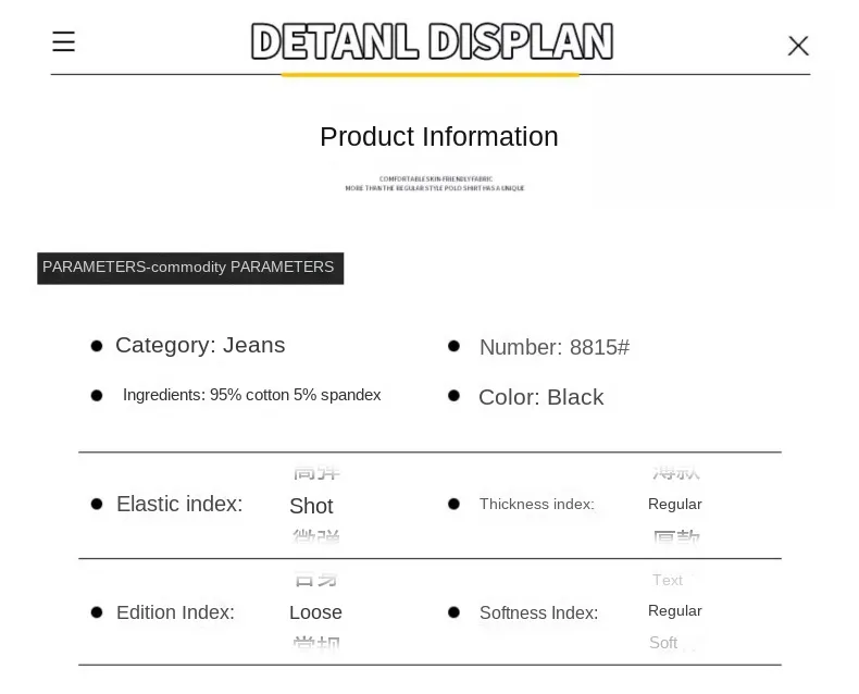 Calças Casuais Masculinas Jeans Pretos Stretch de Cintura Alta, Soltas e Afinadas