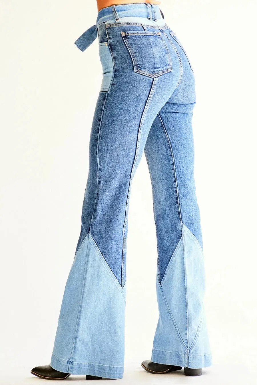 Calças jeans femininas de cintura alta, corte reto, ajuste solto, azul médio, estilo clássico, com recortes, nova coleção de outono e inverno, venda boa, alta qualidade
