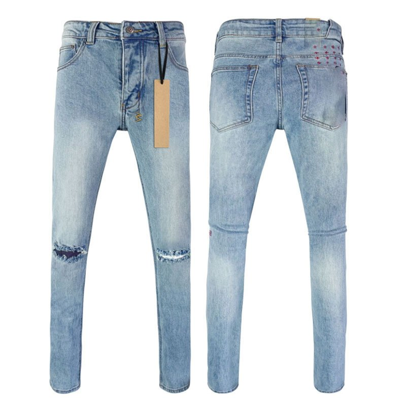 Calças jeans estéticas slim straight masculinas por atacado em denim com conforto e elasticidade