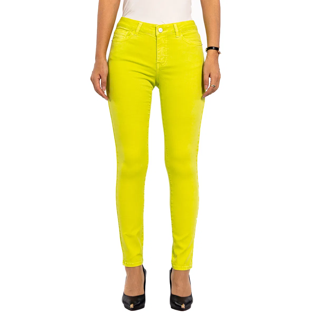 Calças personalizadas de cor sólida, calças casuais, cintura baixa, jeans skinny femininos
