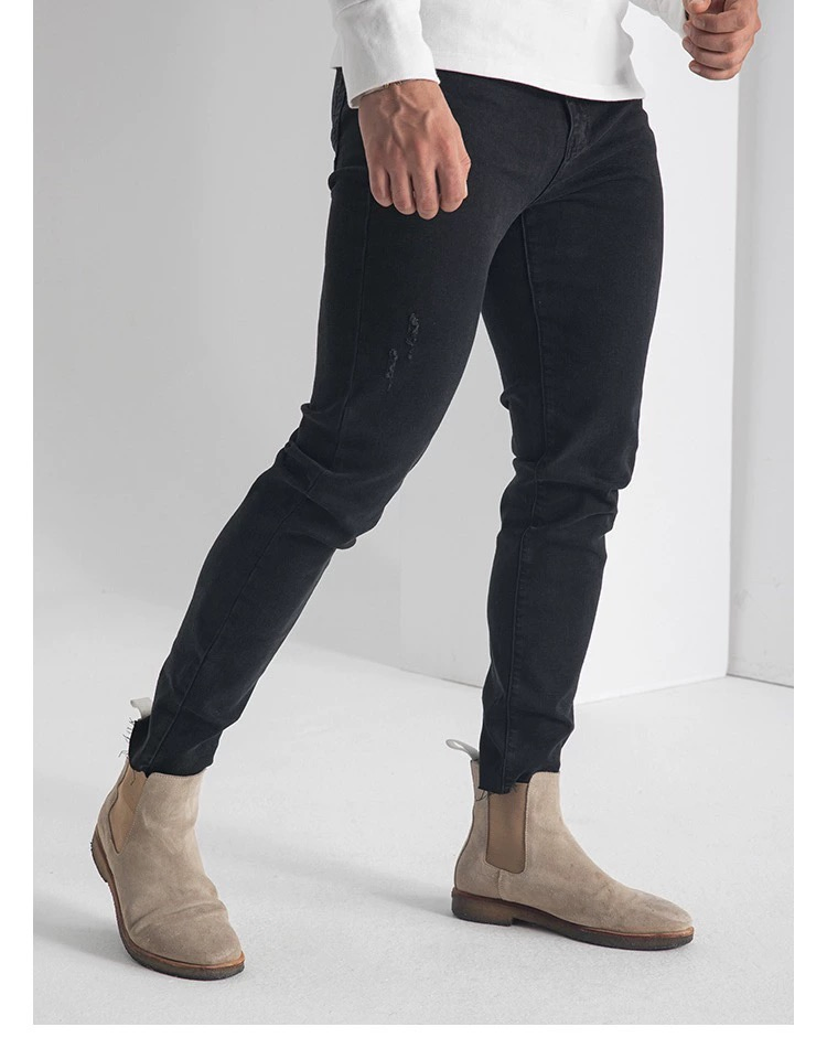 Moda de Todas as Estações Atacado Calças Jeans Pretas Masculinas Skinny de Alta Qualidade com Stretch Calças Casuais Jeans Masculinos