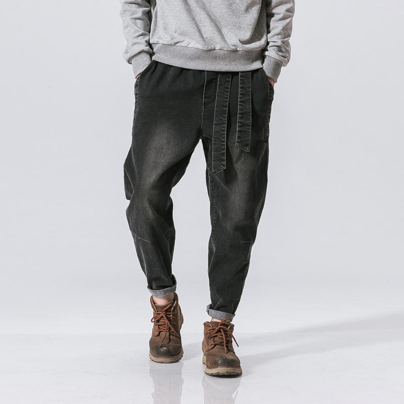 Novo Moda Retrô Calças Jeans Masculinas Largas Tamanho Plus