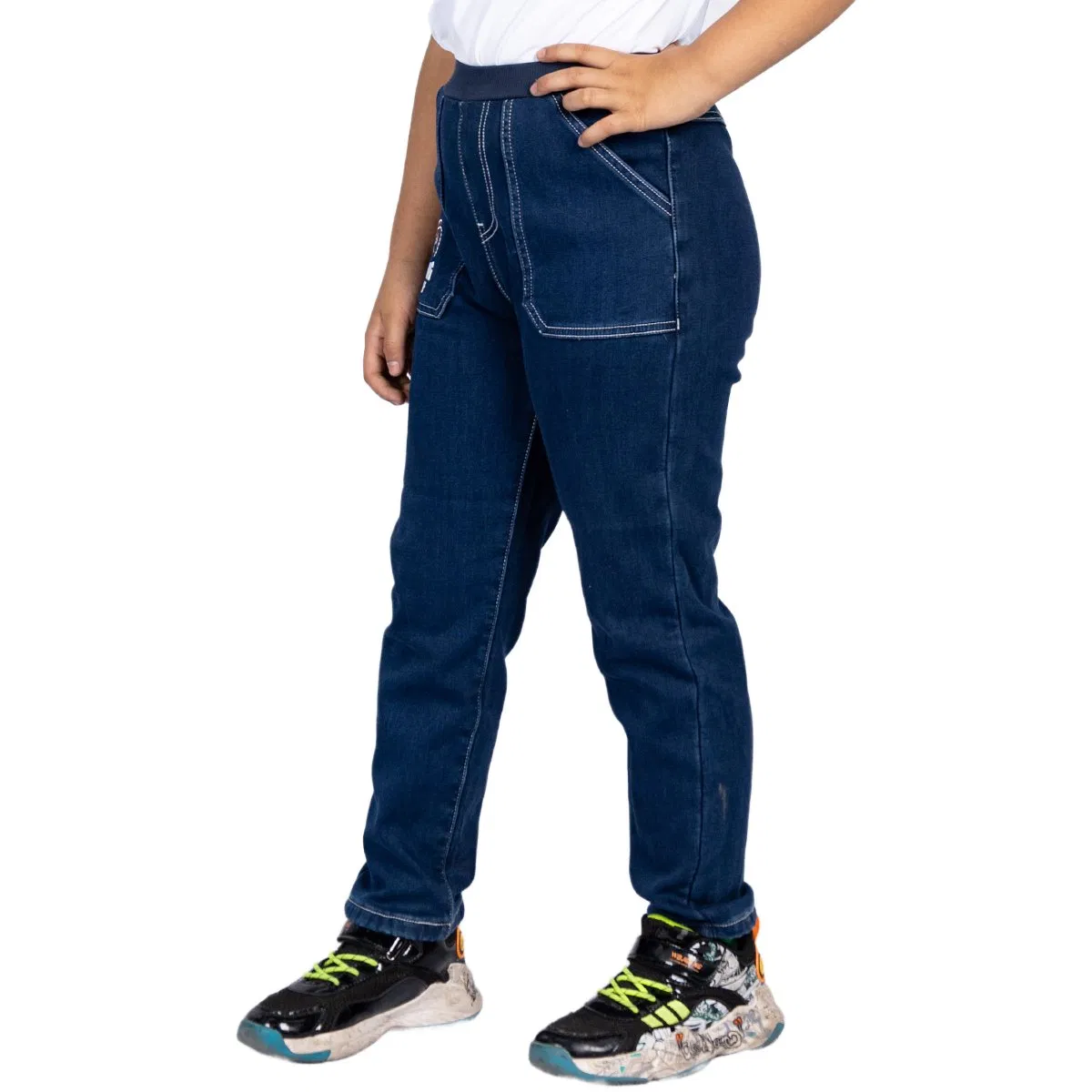Calças de Denim Personalizadas para Crianças, Calças Casuais, Jeans Slim para Meninos