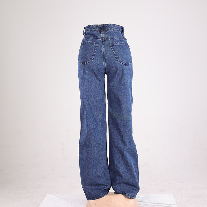 Roupas de Verão Estilo Urbano Calças de Denim Jeans Largura Solta Baixa Cintura Sexy Rasgadas Jeans de Denim Lavados Desgastados para Mulheres e Senhoras