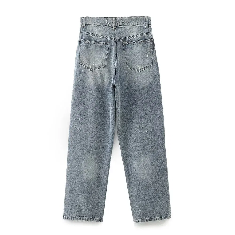 Jeans Clássicos Estilosos de Cintura Média para Mulheres - Conforto Lavável