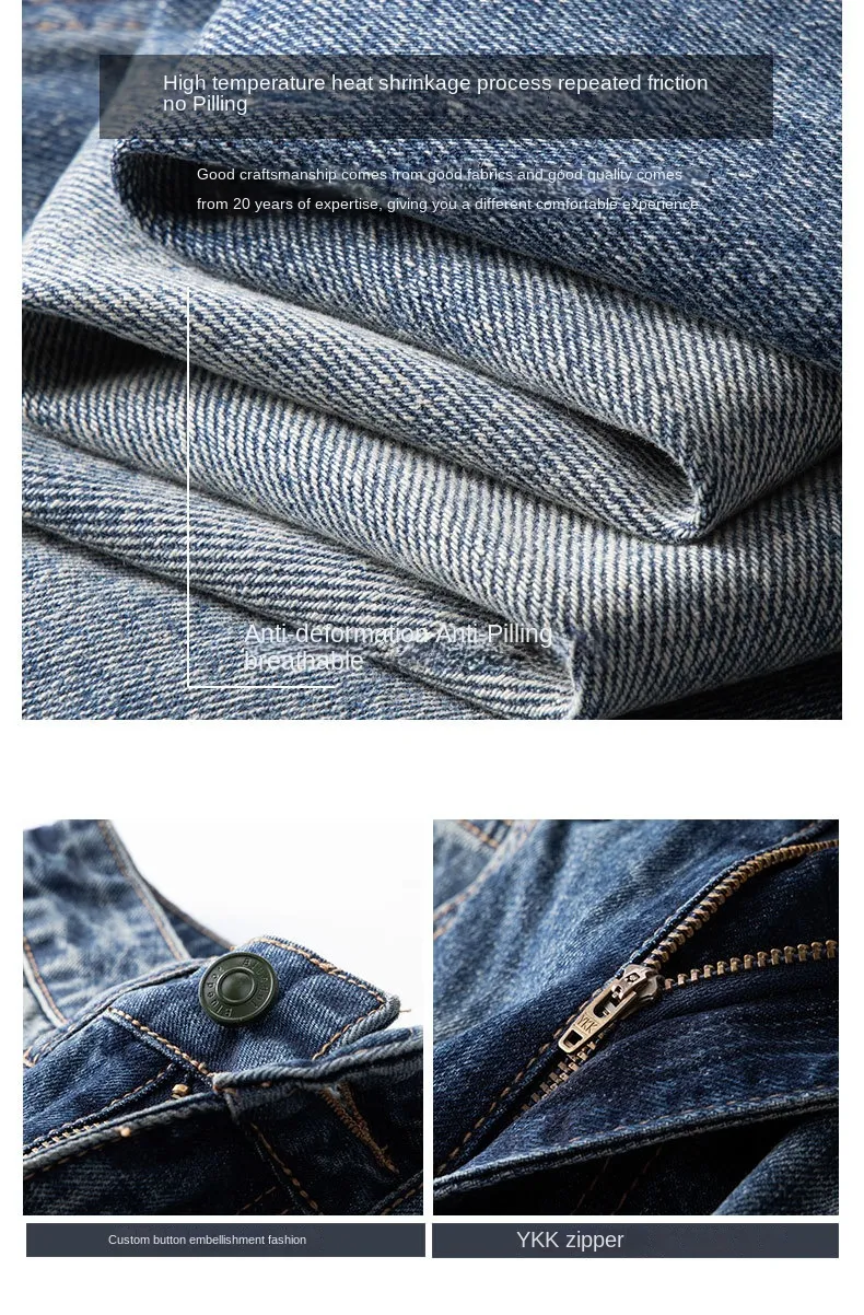 Calças largas versáteis de drapeado para homens estilo americano, tamanho grande, jeans vintage lavados estilo japonês