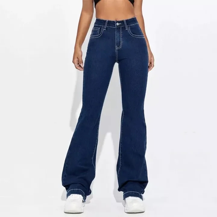 Calças de Jeans Justas de Algodão com Stretch para Mulheres São uma Escolha de Moda para Mulheres