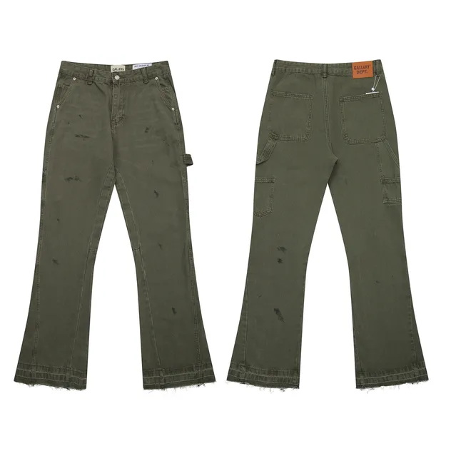 Calças de Denim com Lavagem Vintage Estilo Gallery Dept (Corte Reto em Lote)