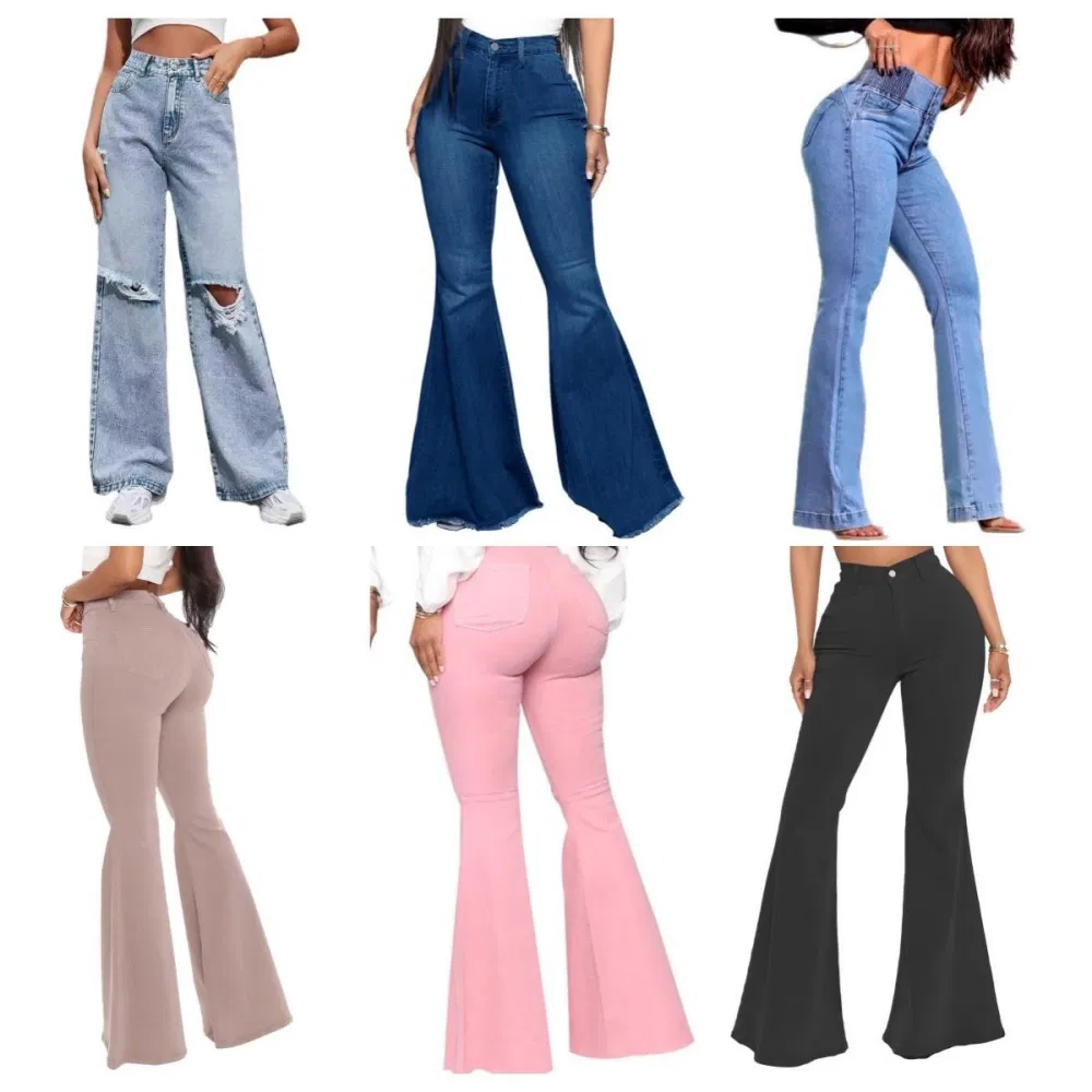 Pantalonas de moda femininas justas de algodão denim elástico a preços baixos por atacado e jeans masculinos de fábricas chinesas