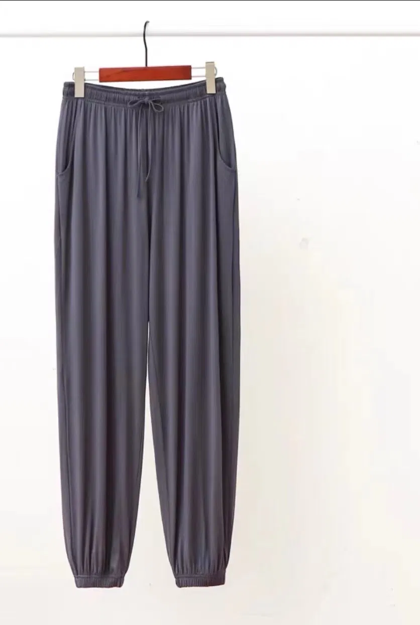Calças de Pijama Femininas em Bamboo com Stretch, Calças de Lounge com Bolsos