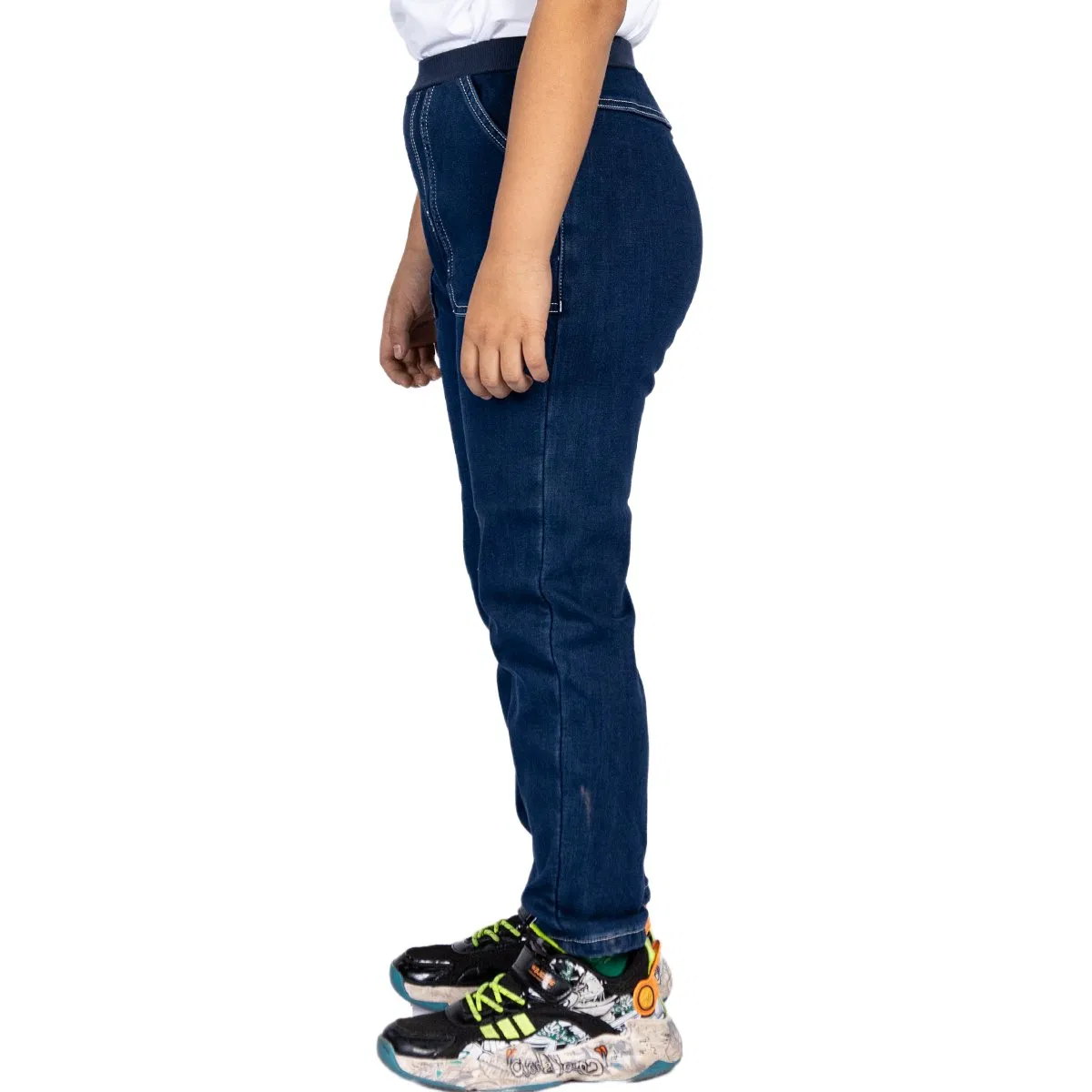 Calças de Denim Personalizadas para Crianças, Calças Casuais, Jeans Slim para Meninos