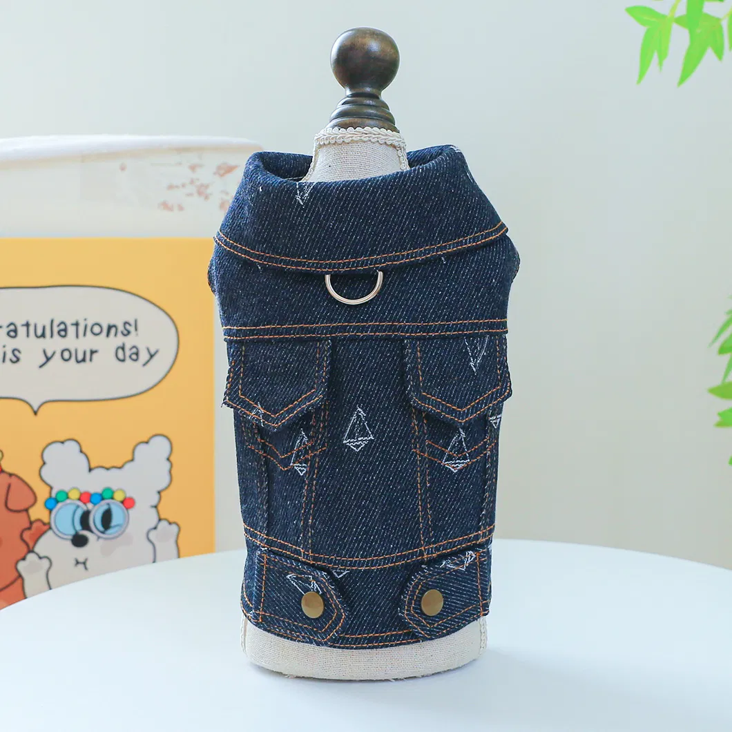 Novo gato de estimação, cachorro de estimação, jeans com botão ajustável