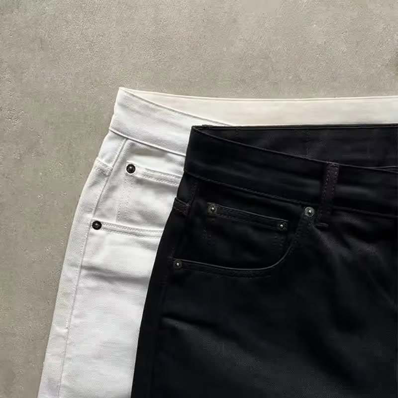 Calças Jeans Baggy Personalizadas para Homens, Largura Oversized, Corte Bootcut, Calças de Designer em Denim, Estilo Cargo, Comprimento Japonês