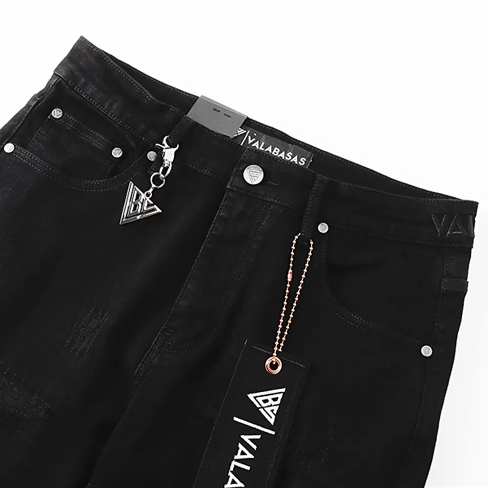 Calças de Jeans Vintage Desgastadas e Rasgadas para Homens Premium High Street Valabasas
