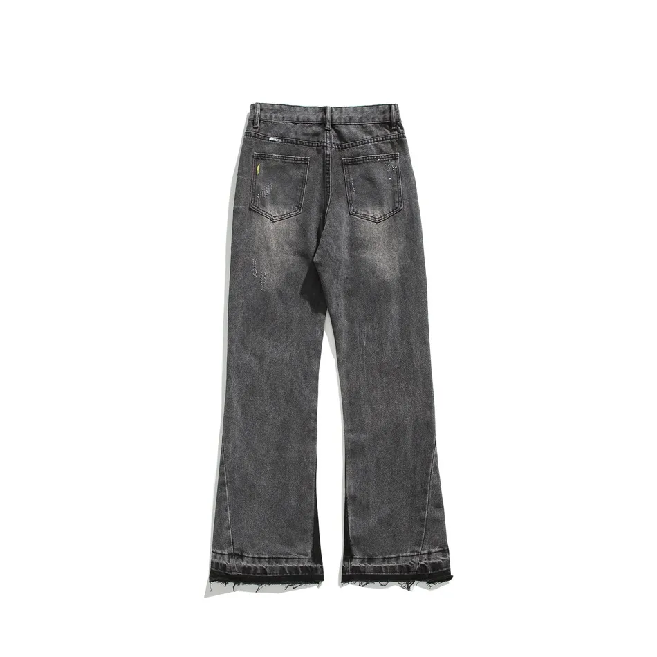Calças de Homem Americanas Ripped Slimming Design Jeans Skinny Calças Flare