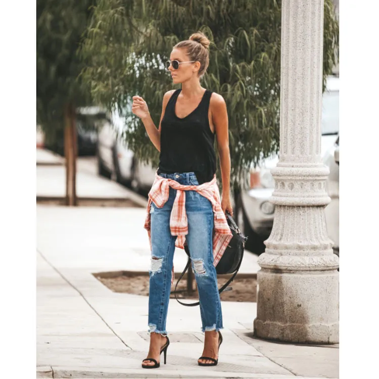 Calças Jeans Femininas Atacado Calças Justas Sexy para Senhoras em Denim