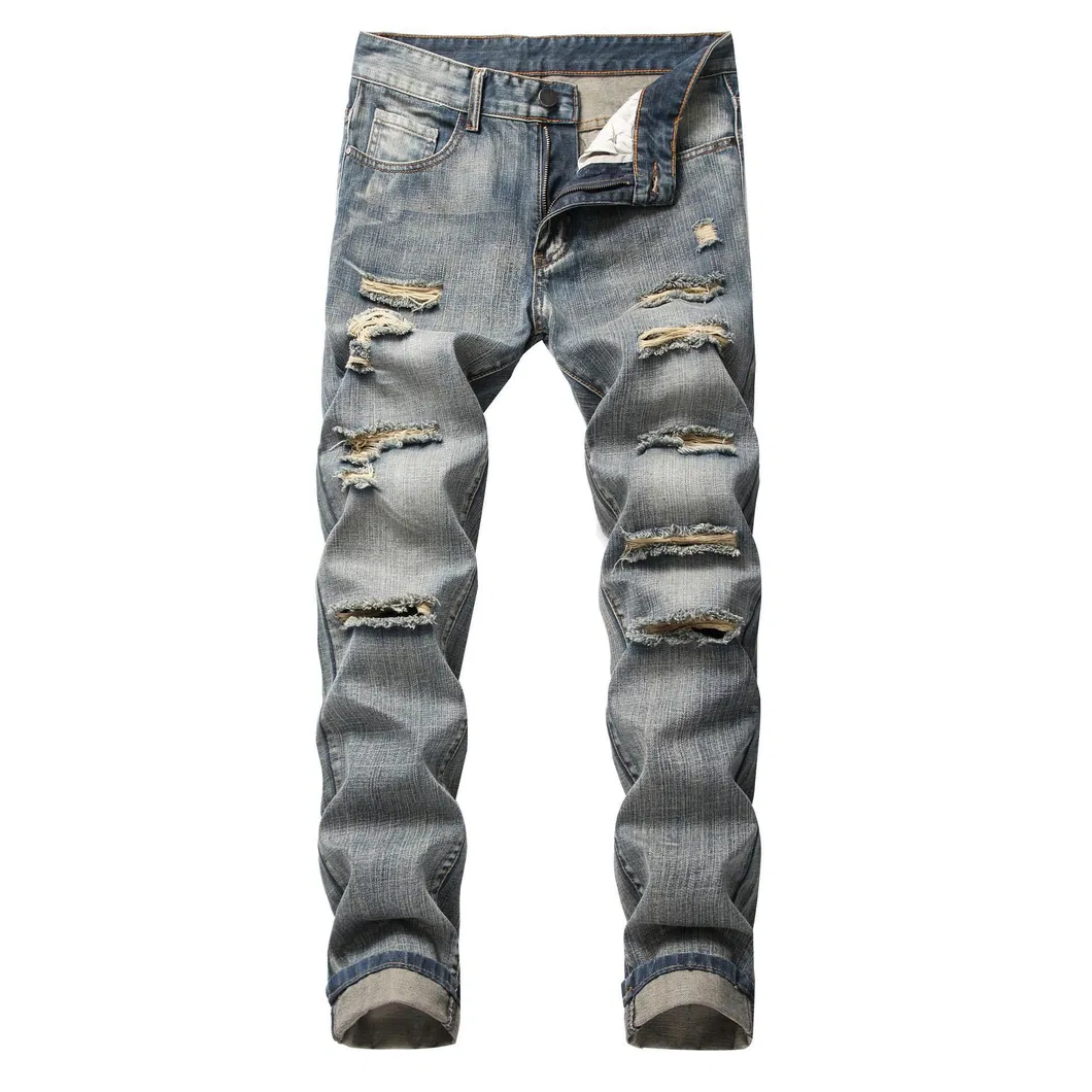 Calças de Jeans Masculinas Brancas de Cintura Alta Rápido Secagem Premium