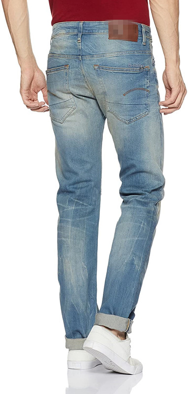 Calças Jeans Retas de Algodão para Homens Sem Rasgos Jeans de Denim Vintage