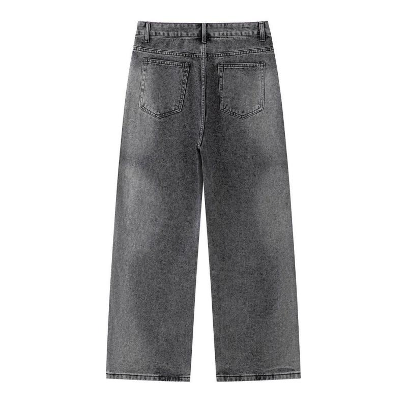 Calças Jeans Masculinas Largas e Soltas Y2K Estilo Retrô com Design de Perna Larga