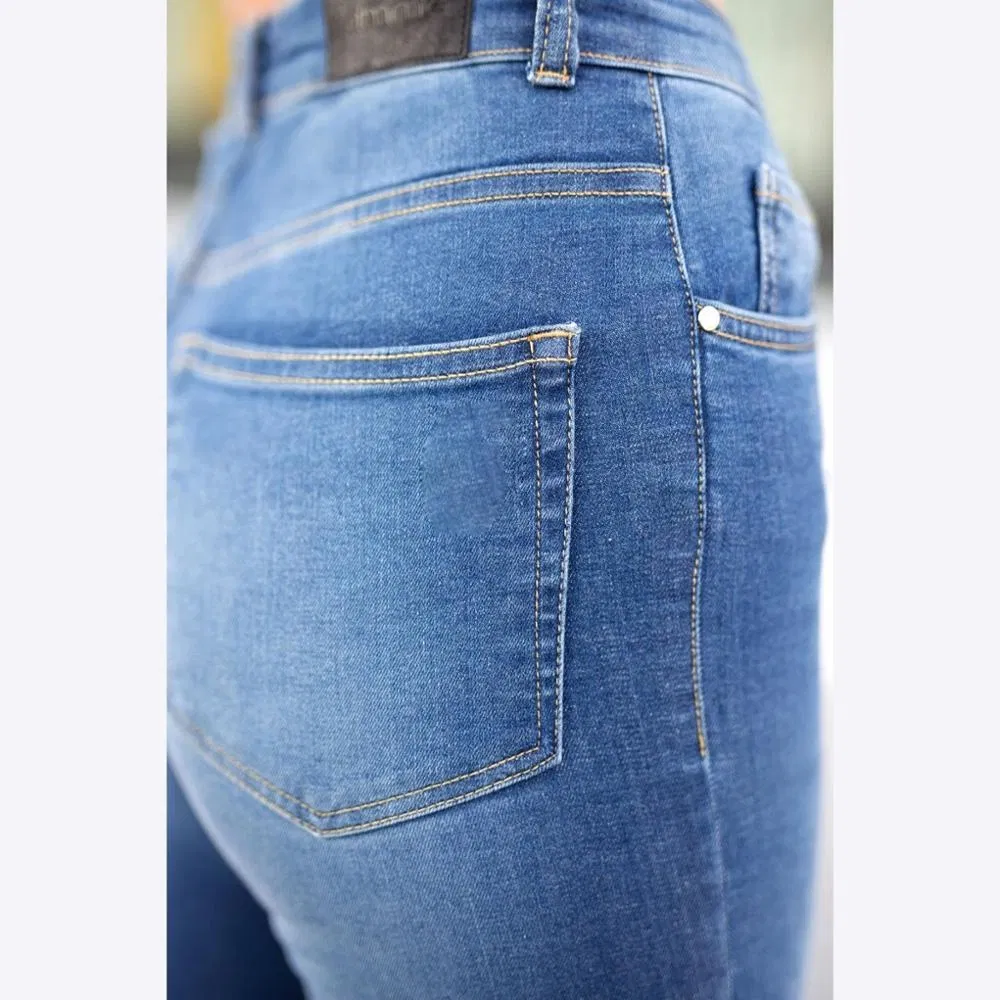 Calças jeans skinny de cintura alta e ajuste slim para mulheres