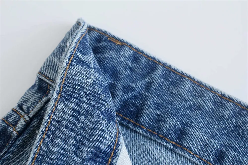 Personalize Calças de Denim Soltas para Mulheres da Nova Moda, Cintura Alta, Lavadas, Rasgadas em Algodão Y2K Jeans