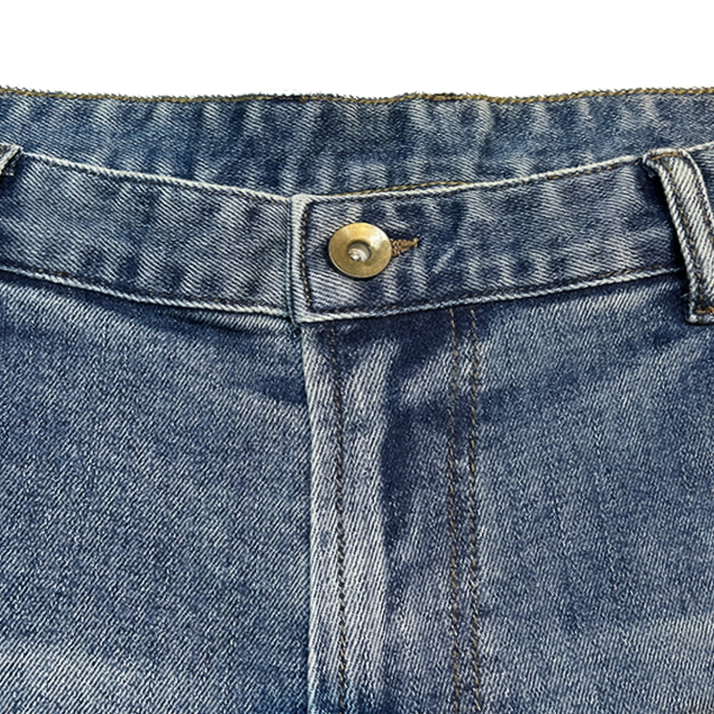 Fabricante Chinês Personalizado Calças Jeans Cargo Masculinas Azuis Largas com Grandes Bolsos Laterais Calças Longas