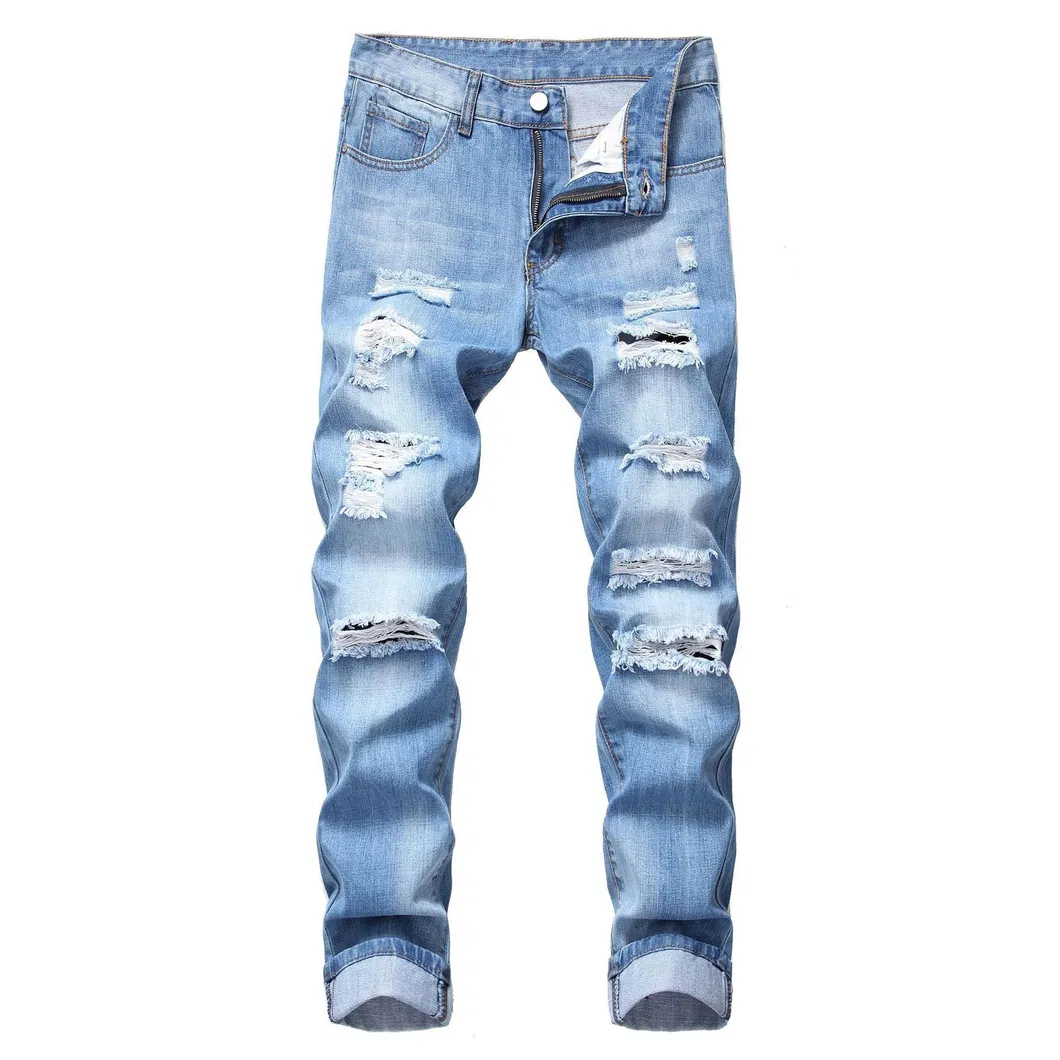 Calças de Jeans Masculinas Brancas de Cintura Alta Rápido Secagem Premium