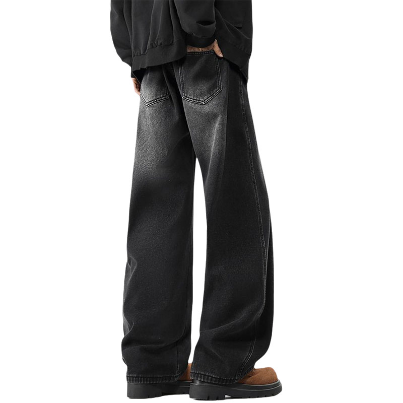 Calças jeans baggy largas e soltas para homens, estilo scimitar, tendência legal da marca
