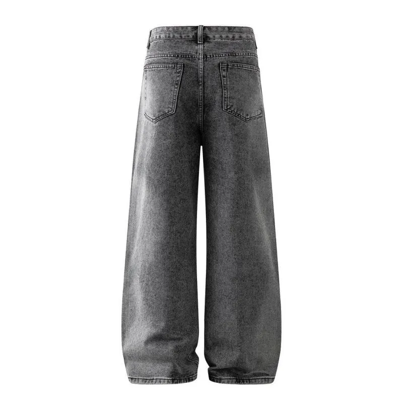 Calças Jeans Masculinas Largas e Soltas Y2K Estilo Retrô com Design de Perna Larga