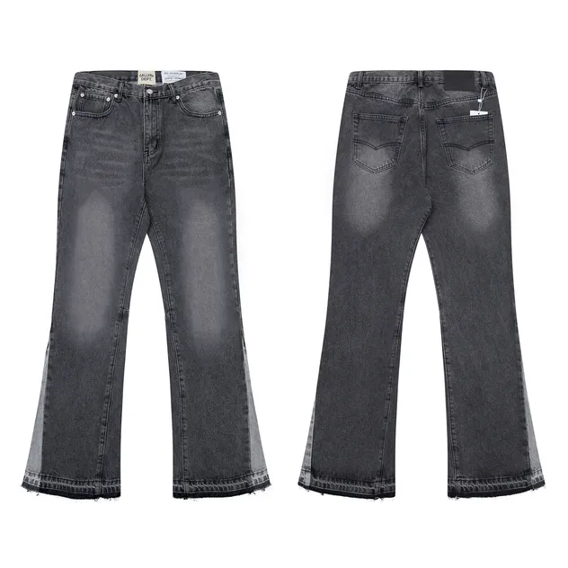 Calças Jeans Premium de Corte Reto para Homens com Aparência Desgastada da Gallery Dept