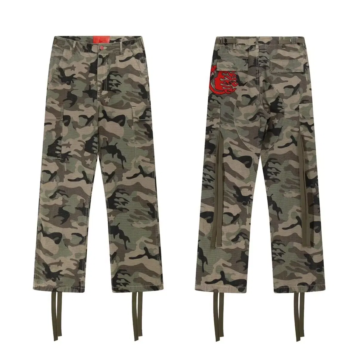 Calças Jeans Unissex de Perna Reta com Logo Gráfico e Ajuste Relaxado Suporte OEM