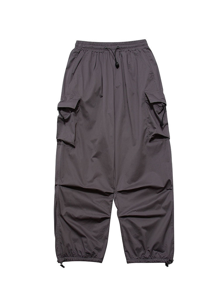 Calças de rua com design de personalidade retrô, macacão multi-bolsos, vestuário esportivo hip-hop, calças casuais largas para casais