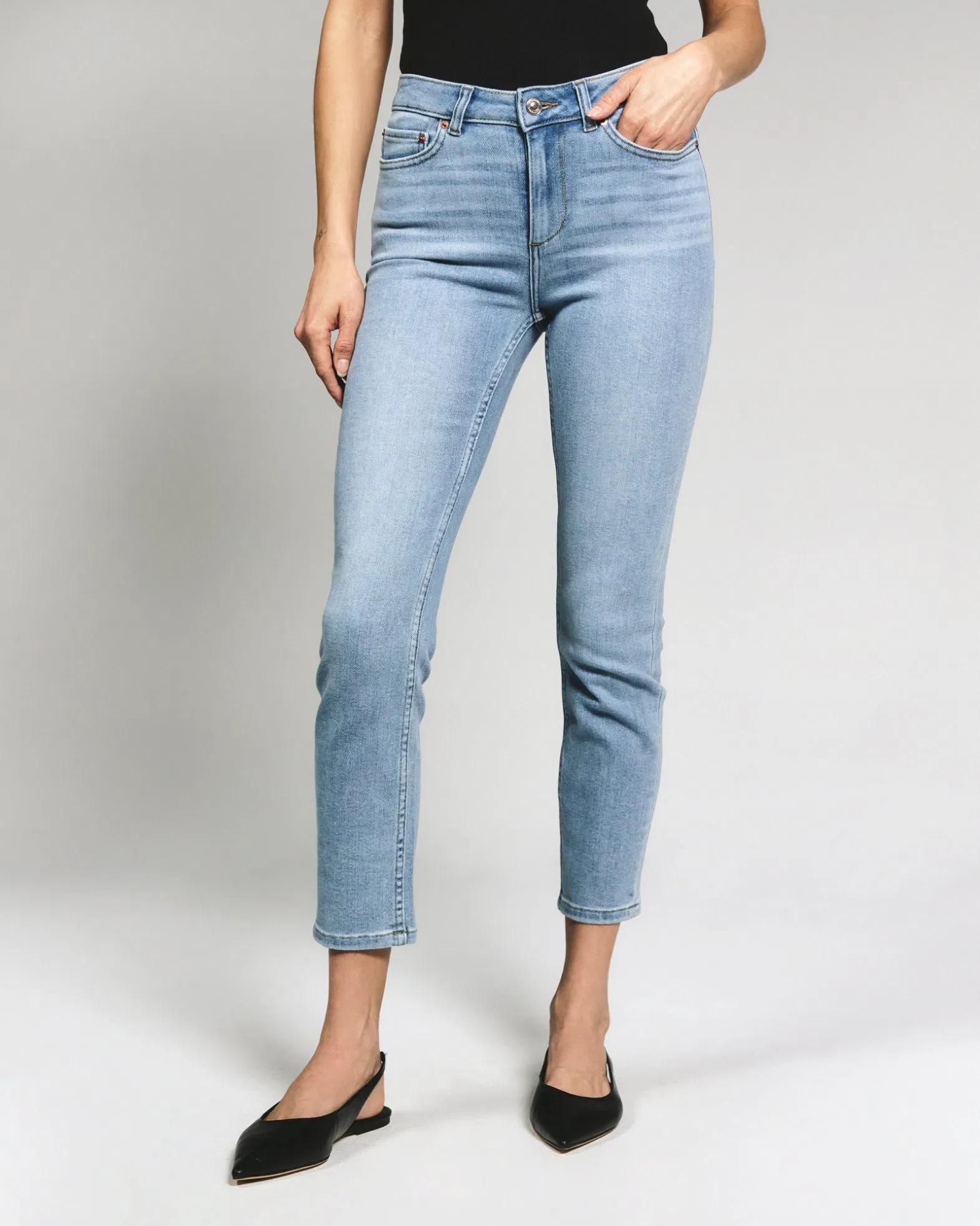 Calças de Denim Femininas de Alta Qualidade, Skinny Esticadas, Jeans Plus Size, Cintura Alta Casual