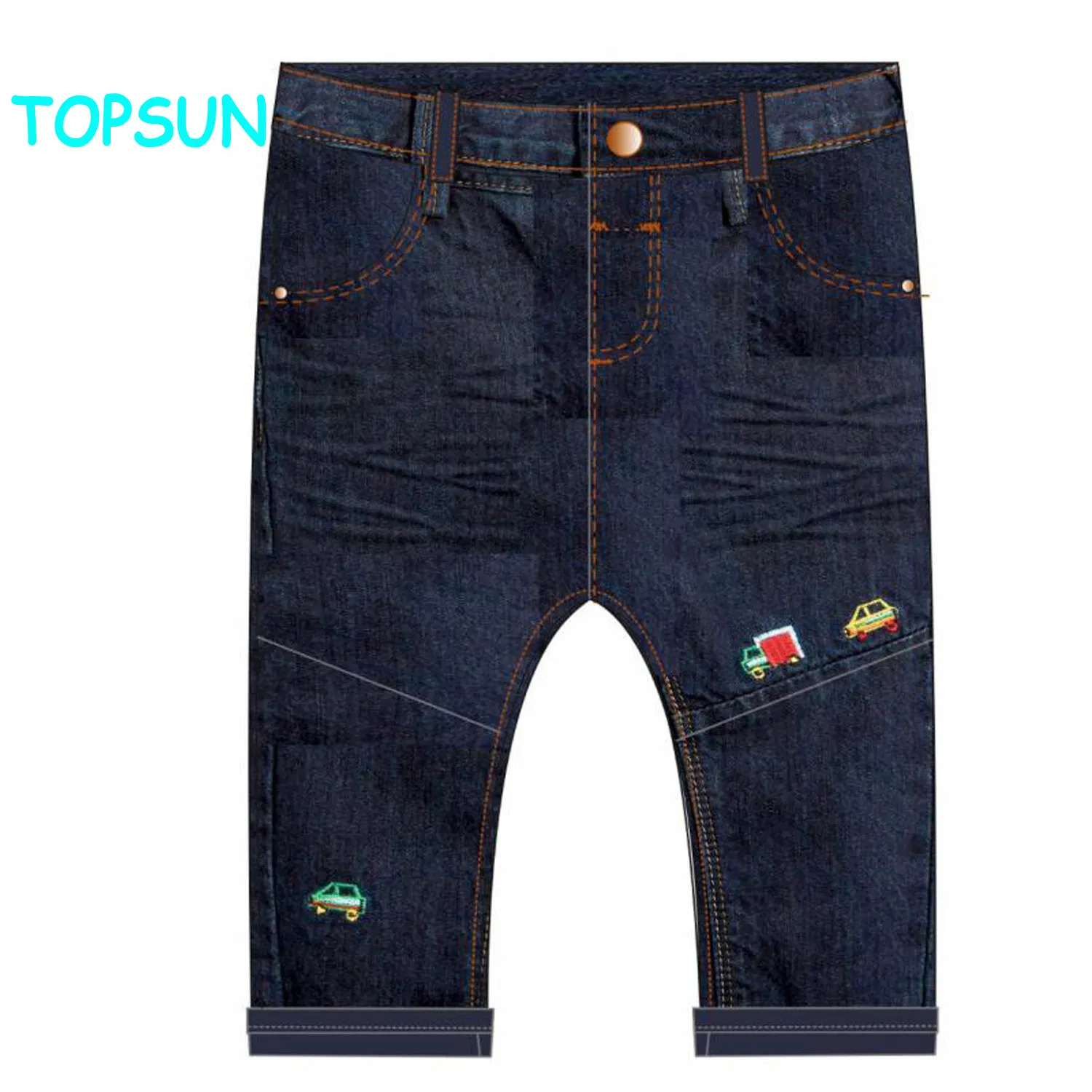 Calças de Denim Personalizadas de Outono para Crianças Meninos Jeans Bordados