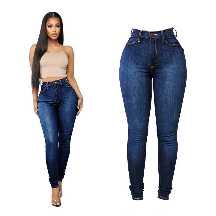 Calças de Denim Femininas com Corte Reto e Barra Desfiada, Comprimento Longo, Pernas Frontais com Grandes Furos Danificados, Jeans de Moda com Zíper Oblíquo