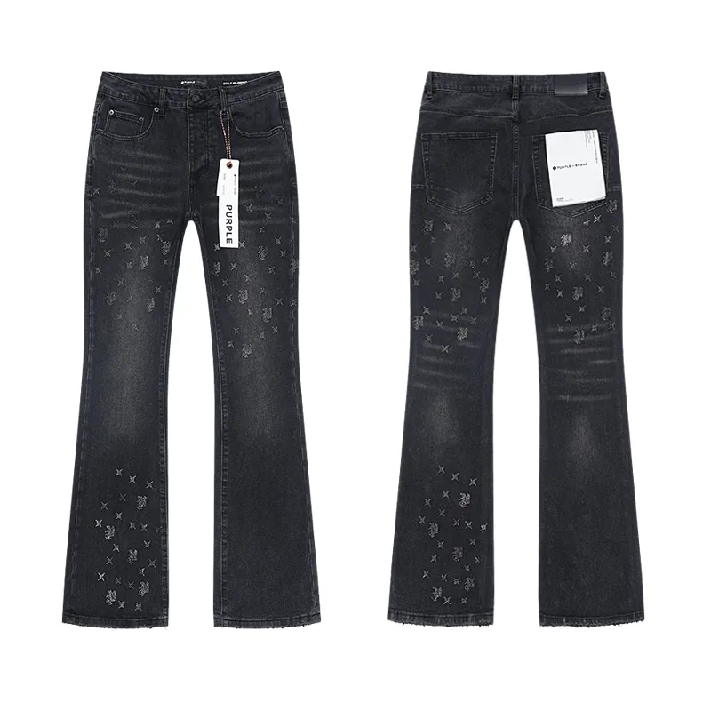 Calças de Jeans Retas Inspiradas em OEM Roxas