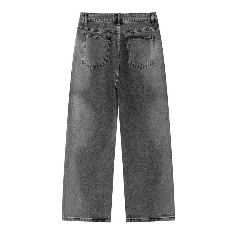 Calças Jeans Masculinas Largas e Soltas Y2K Estilo Retrô com Design de Perna Larga