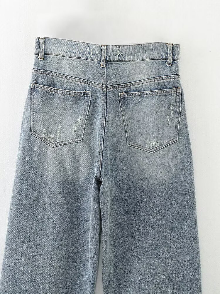 Jeans Clássicos Estilosos de Cintura Média para Mulheres - Conforto Lavável