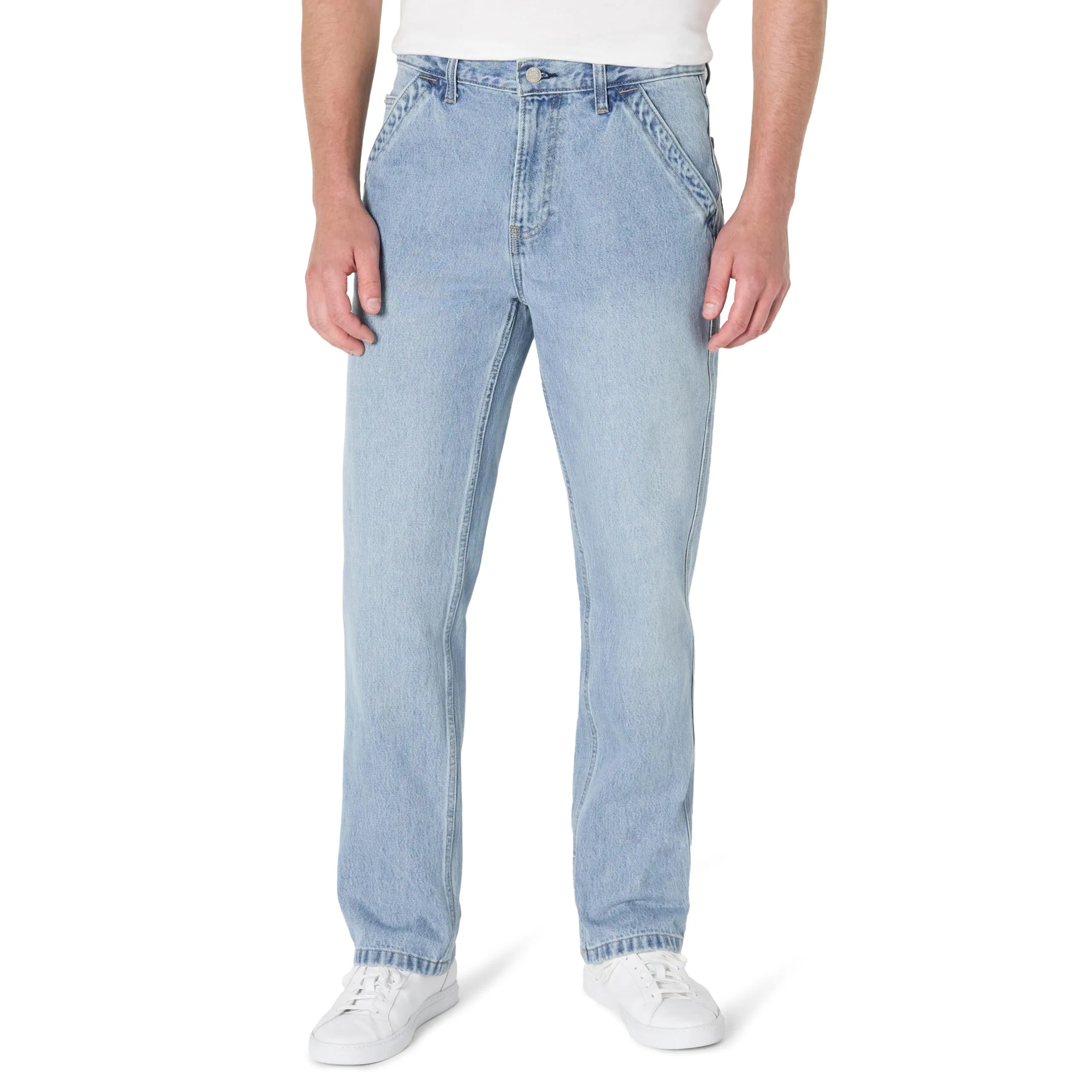 2025 Calças Jeans Masculinas de Alta Qualidade Estilo Vintage Americano Corte Largo Slim Fit Denim Lavado Médio Tamanho Plus Atacado