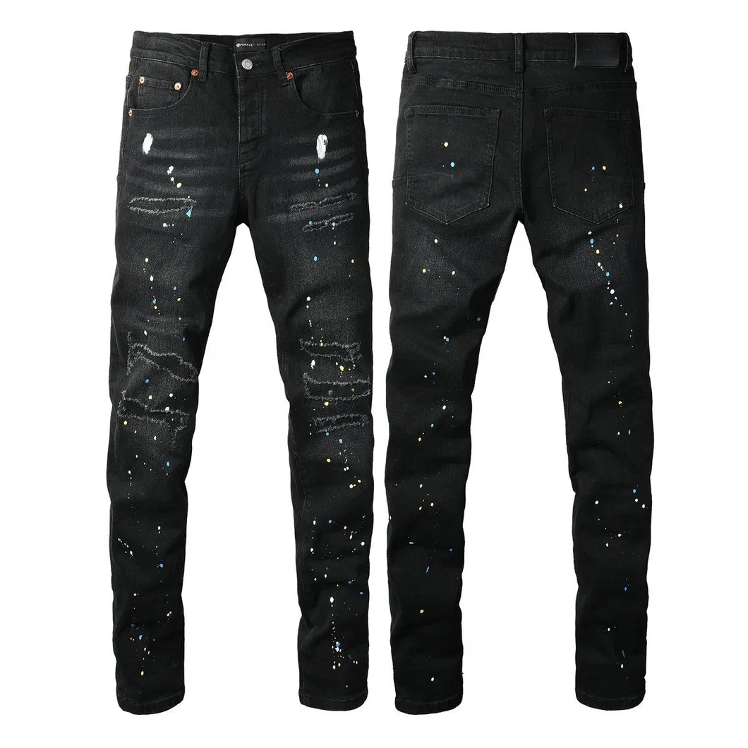 Novas Chegadas Calça Jeans Slim Fit de Alta Qualidade em Algodão Casual Reta Desgastada Lavagem Highstreet Rasgada Jeans Vintage