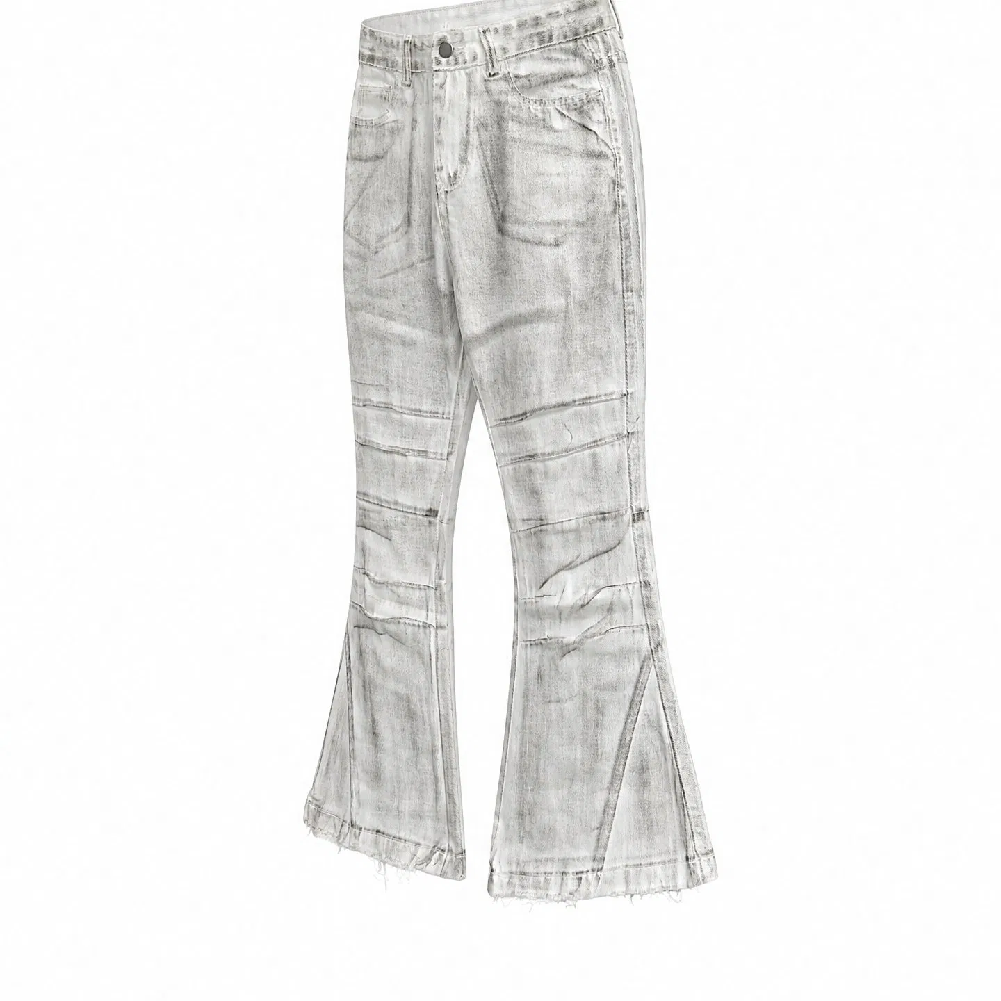 Calças de Denim Casuais Slim Estilo de Rua para Homens com Estampa em Atacado