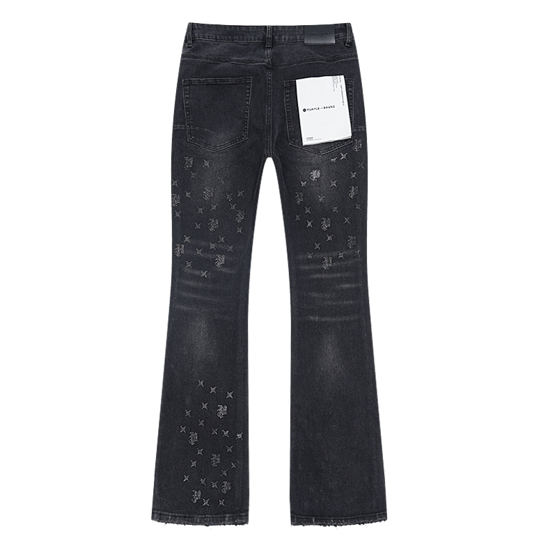 Calças de Jeans Retas Inspiradas em OEM Roxas, Vintage, Desgastadas, em Lote
