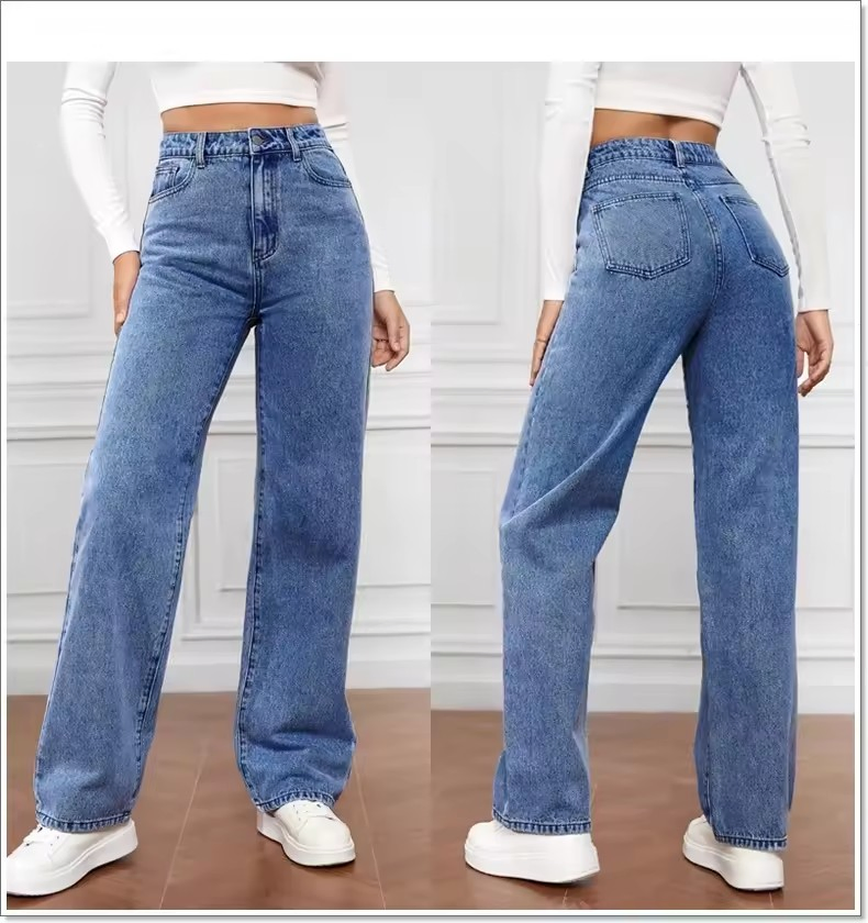 Calças Jeans Slim Fria Femininas Skinny de Cintura Alta Azul Denim Calças Lápis Elásticas para Mulheres